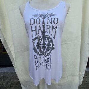 White Graphic Tank Top Size L